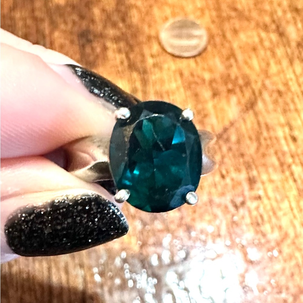 Lab-created Sapphire Sterling Silver Ring